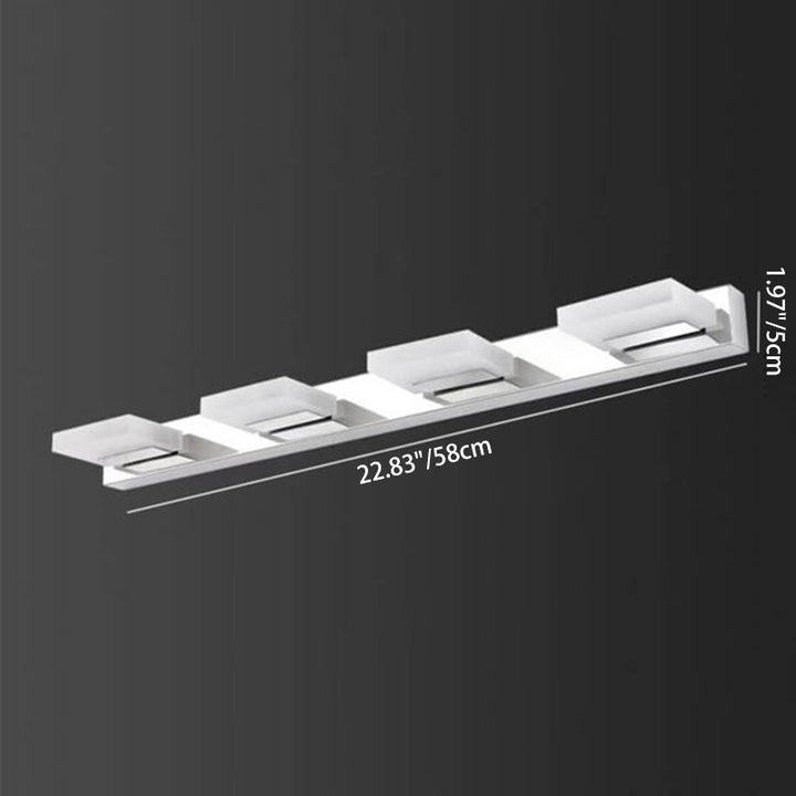 Nordic Einfaches Acryl Quadrat Edelstahl LED Badezimmer Eitelkeit Spiegel Front Wand Wandleuchte 