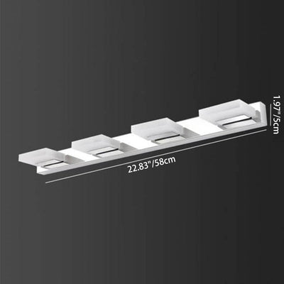 Lámpara de pared frontal de espejo de tocador de baño LED cuadrada de acero inoxidable acrílico simple nórdico 