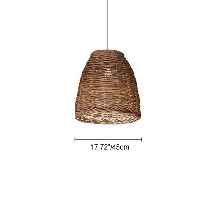 Traditional Farmhouse Cylindrical Grass Vine 1-Light Pendant Light  for Living Room