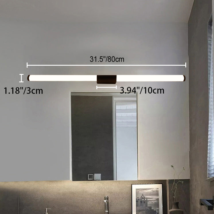 Lampe murale LED moderne minimaliste avec base cylindrique en fer et abat-jour en acrylique et aluminium pour salle de bain 