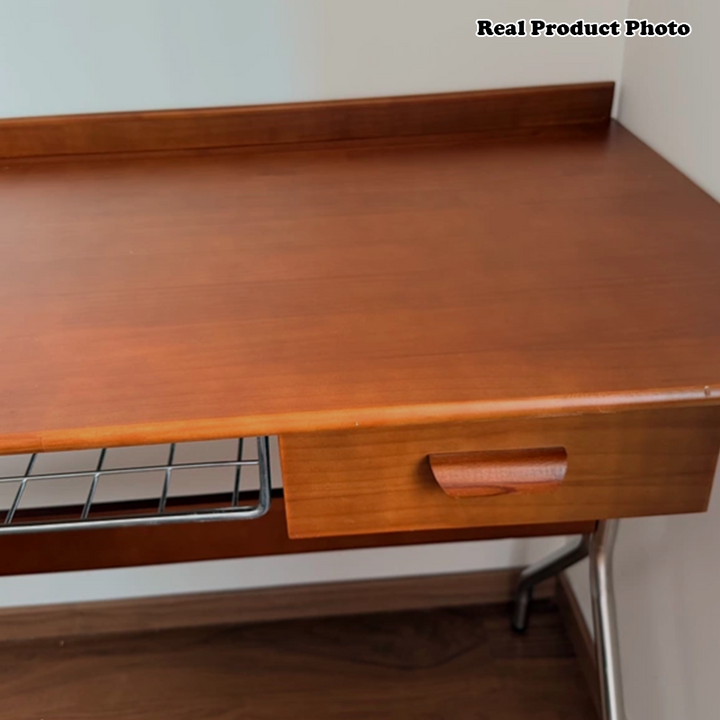 Traditionelle Vintage Rechteckige Kiefernholz Edelstahl Schreibtische mit 1 Schublade für das Home Office 