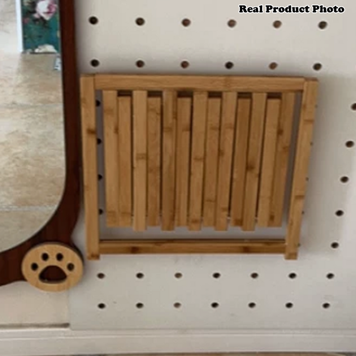 Contemporary Simplicity Bamboo Hanging Wall Mount Foldable Footstool Backrest Armless For Entryways