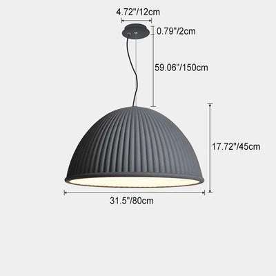 Contemporary Scandinavian Resin Half Circle Stripe Design 1-Light Pendant Light For Dining Room