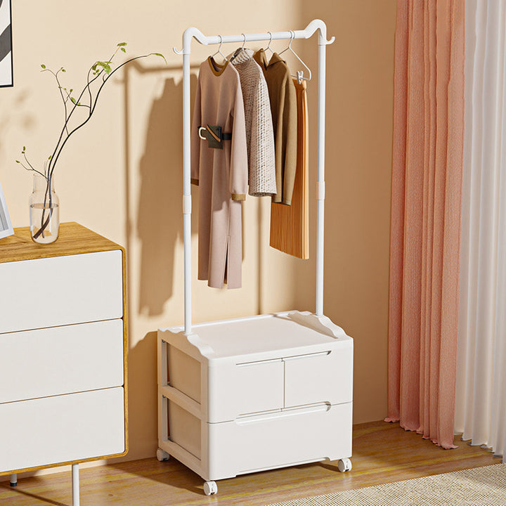 Modern Minimalist Cat Ear Shape Rectangular PP Carbon Steel Movable Storage Cabinet 3-Cabinet For Bedroom