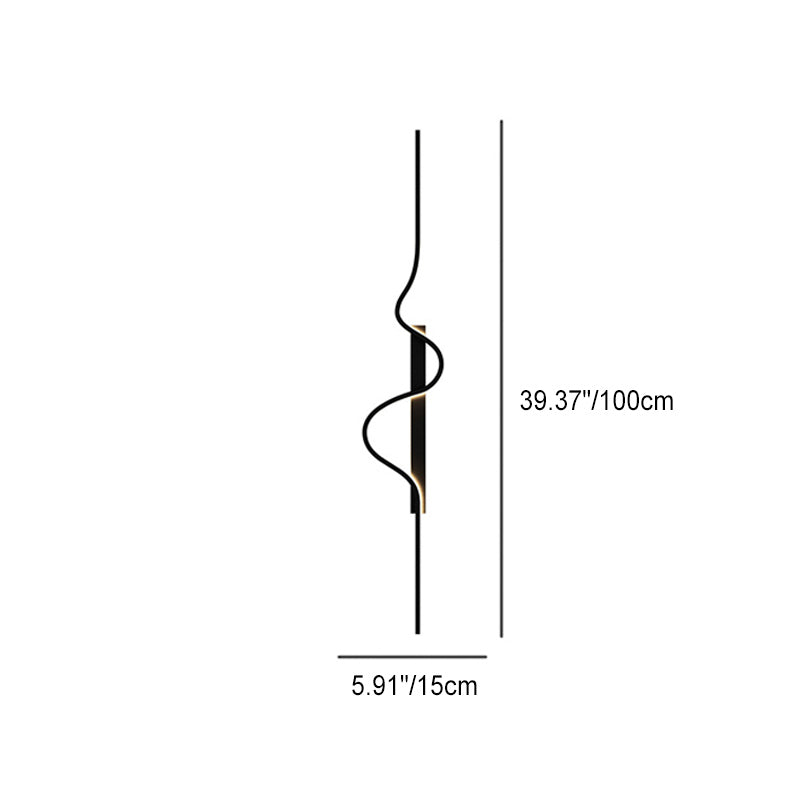 Modern Minimalist Long Wave Design Aluminum Iron LED Wall Sconce Lamp For Living Room