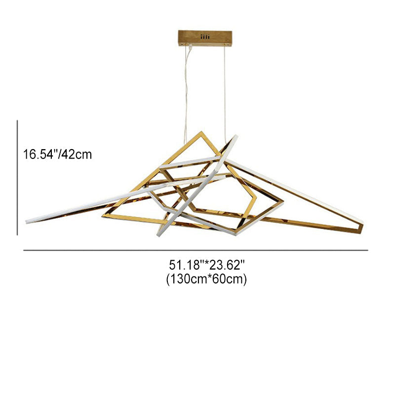 Contemporary Scandinavian Stainless Steel PVC Irregular LED Chandelier For Living Room