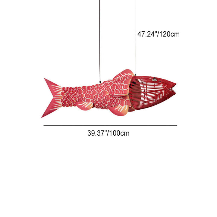伝統的な中国の鯉の魚鉄PVC布2/4ライトシャンデリアダイニングルーム用 