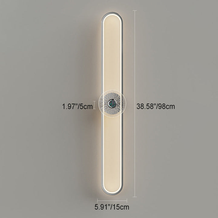 Moderne minimalistische lange ovale Hardware Aluminium LED Wandleuchte Lampe für Wohnzimmer 