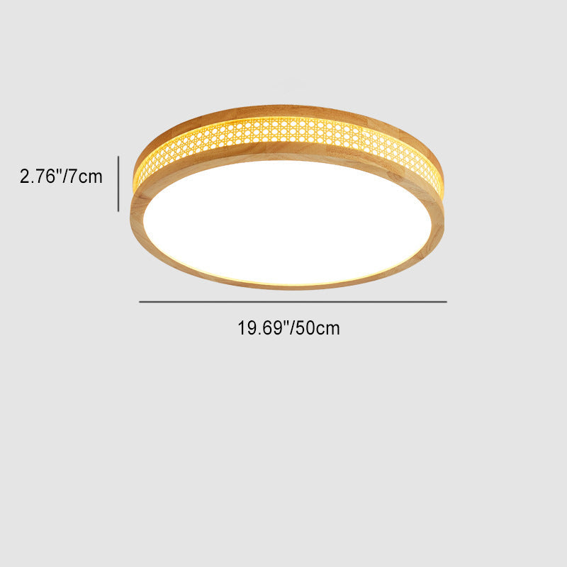Moderne unbedeutende runde Acryl-Holz-LED-Deckenleuchte für Schlafzimmer 
