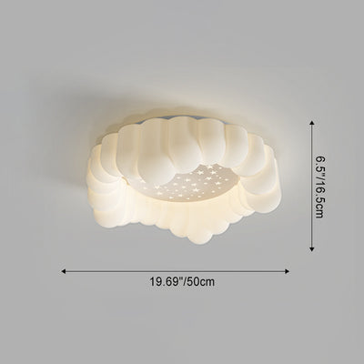 Zeitgenössische nordische Wolken-Stern-runde Eisen-ABS LED-Unterputz-Deckenleuchte für Schlafzimmer 
