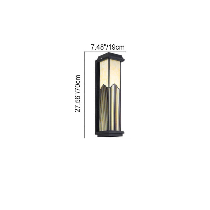 Lámpara de Aplique de Pared Impermeable para Exteriores de LED de Columna Rectangular de Aluminio Retro Chino 