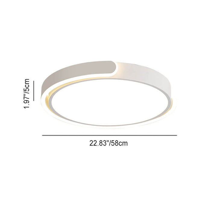 Plafonnier LED rond en aluminium et acrylique à monture affleurante pour chambre à coucher de style moderne et simple 