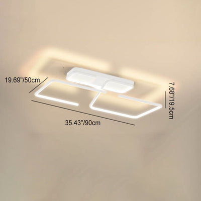 Modern Minimalist Lines Rectangular Iron Acrylic LED Flush Mount Ceiling Light