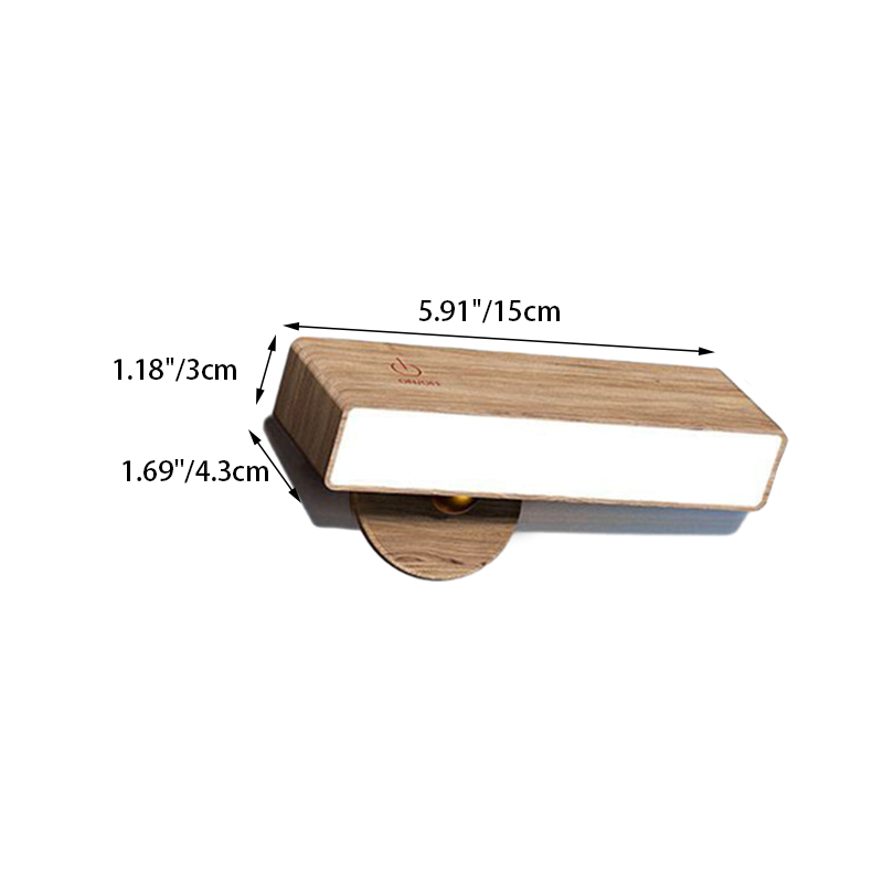Moderne minimalistische Rechteck Holz LED Wandleuchte Lampe für Wohnzimmer 