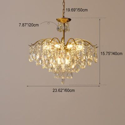 Contemporary Scandinavian Branch Crystal Iron 6/10/11/14 Light Chandelier For Bedroom