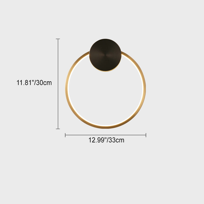 Lámpara de Aplique de Pared LED de Triángulo Cuadrado Círculo de Acrílico Latón Minimalista Moderna Para Sala de Estar 