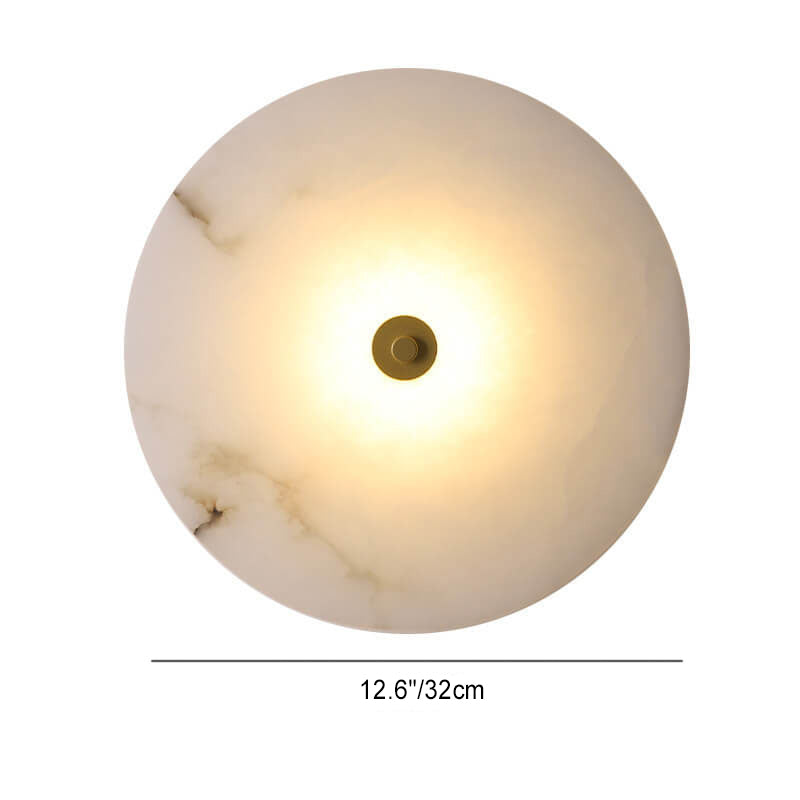Modern Luxury Round Marble Iron LED Wall Sconce Lamp