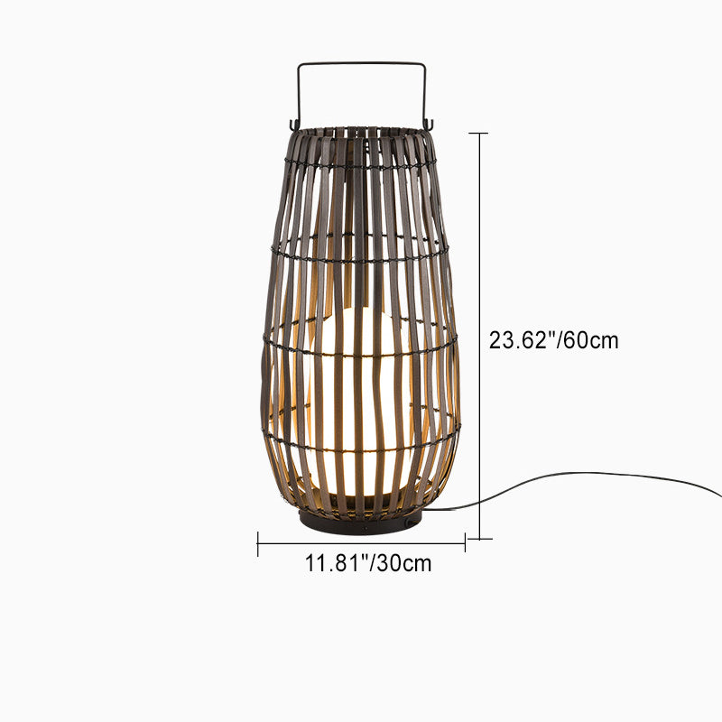 Contemporary Creative Waterproof Solar Cylinder Imitation Rattan Iron LED Landscape Lighting Outdoor Light For Garden