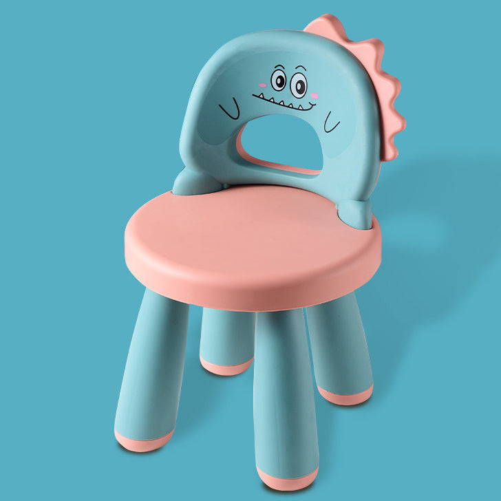 Tabouret rond en plastique pour enfants créatif contemporain avec dossier en forme de dinosaure pour le salon 