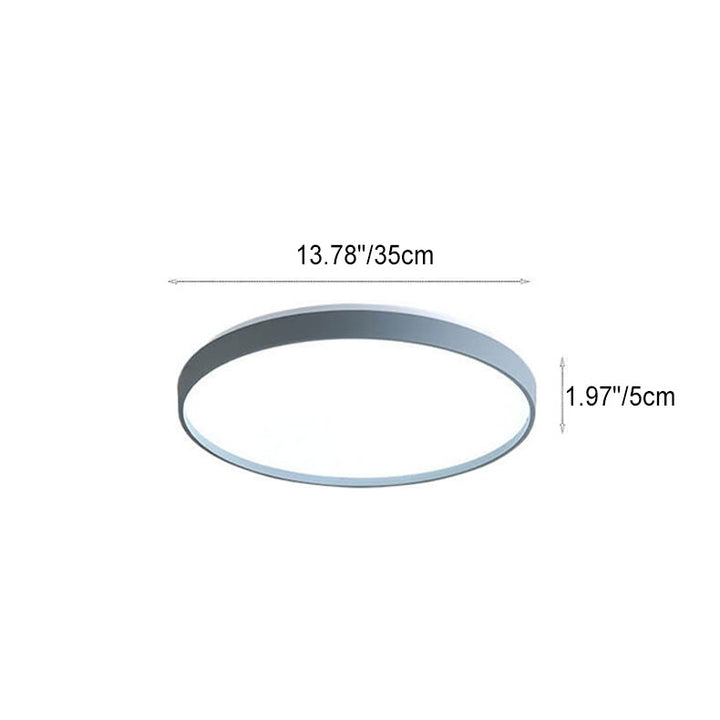 Modern Minimalist Round Solid Color Acrylic Iron LED Flush Mount Ceiling Light For Living Room &amp; Bedroom