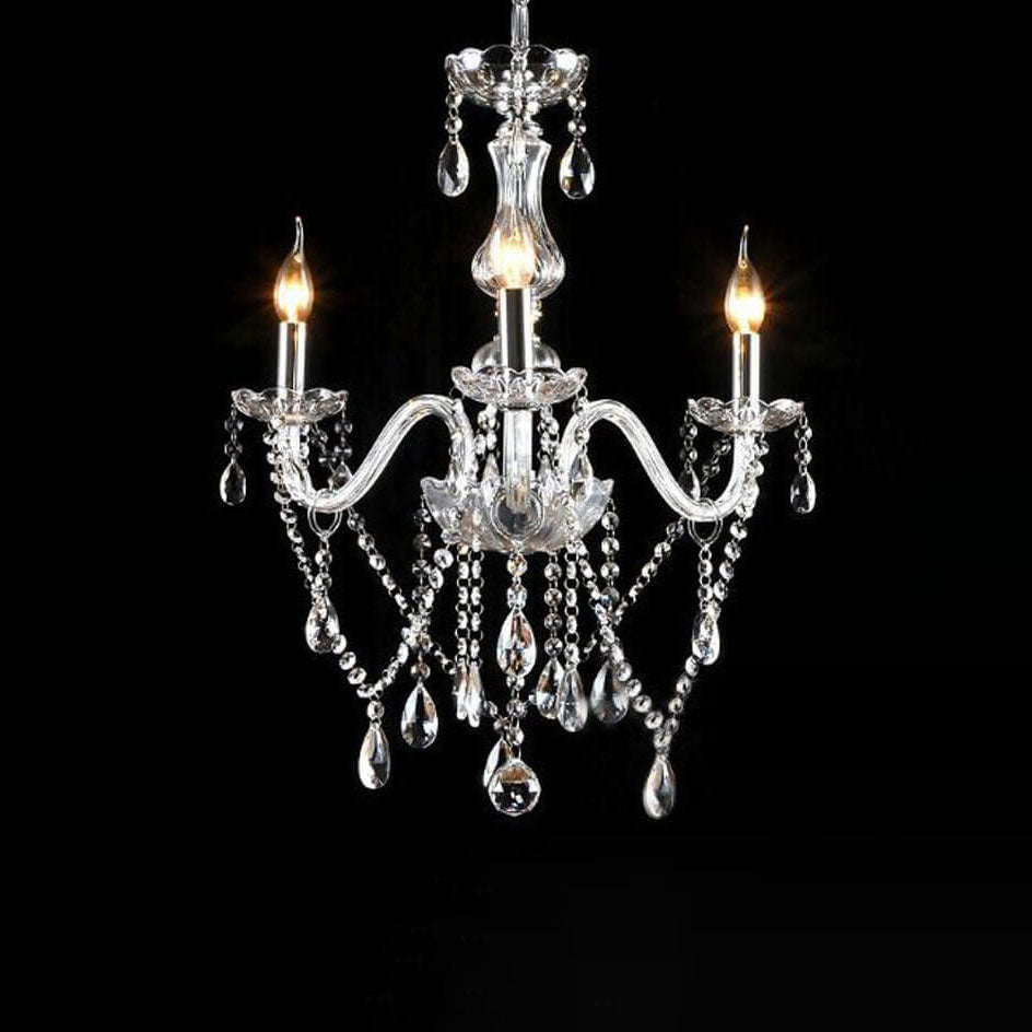 Zeitgenössischer Luxus runder Kerzenhalter Glas 3/4/5/6 Licht Kronleuchter für Wohnzimmer 