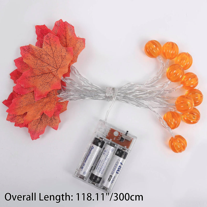 Maple Leaf Pumpkin LED Lights Festival Party Decoration Battery String Lights