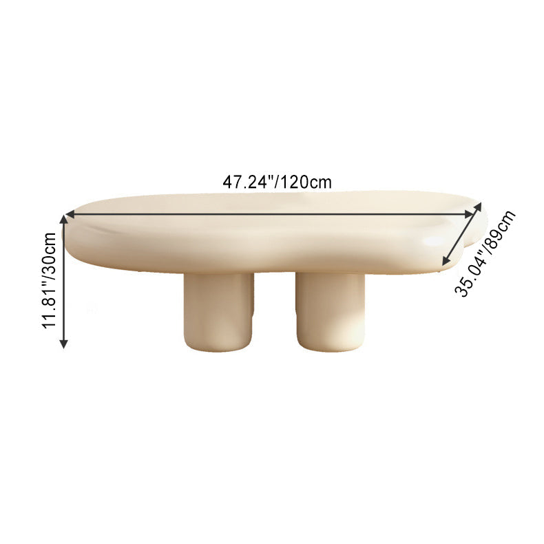 Modern Minimalist Cream Clouds Fiberboard PVC Coffee Table For Living Room
