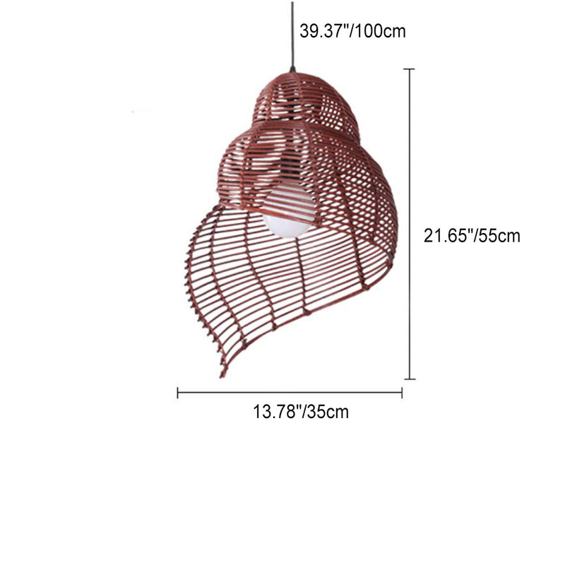 Moderne kreative Persönlichkeit Rattan Conch 1-Licht Pendelleuchte 