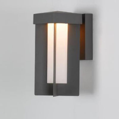 مصباح حائط خارجي LED مقاوم للماء من الألمنيوم والحديد بتصميم مربع هندسي بسيط 