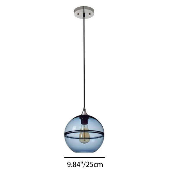 Modem Minimalist Iron Glass Round Ball 1-Light Pendant Light For Living Room &amp; Bedroom