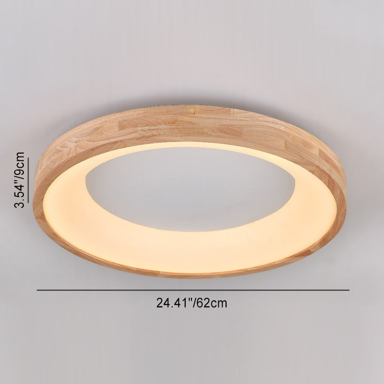 Luz de techo empotrada LED de roble acrílico anillo minimalista moderno para sala de estar 