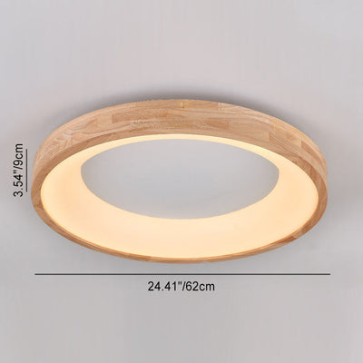 Plafonnier LED en chêne acrylique moderne et minimaliste pour salon 