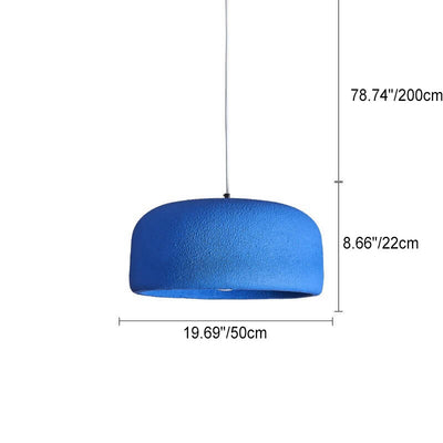 Japanese Minimalist Matte Texture Resin Dome 1-Light Pendant Light