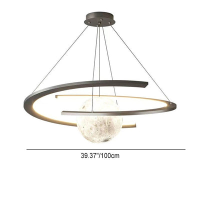 Nordic Minimalist Kids Wrought Iron Planet LED Chandelier