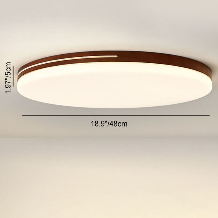 Moderne Einfachheit Kreis Acryl Holz LED Deckenleuchte für Wohnzimmer 