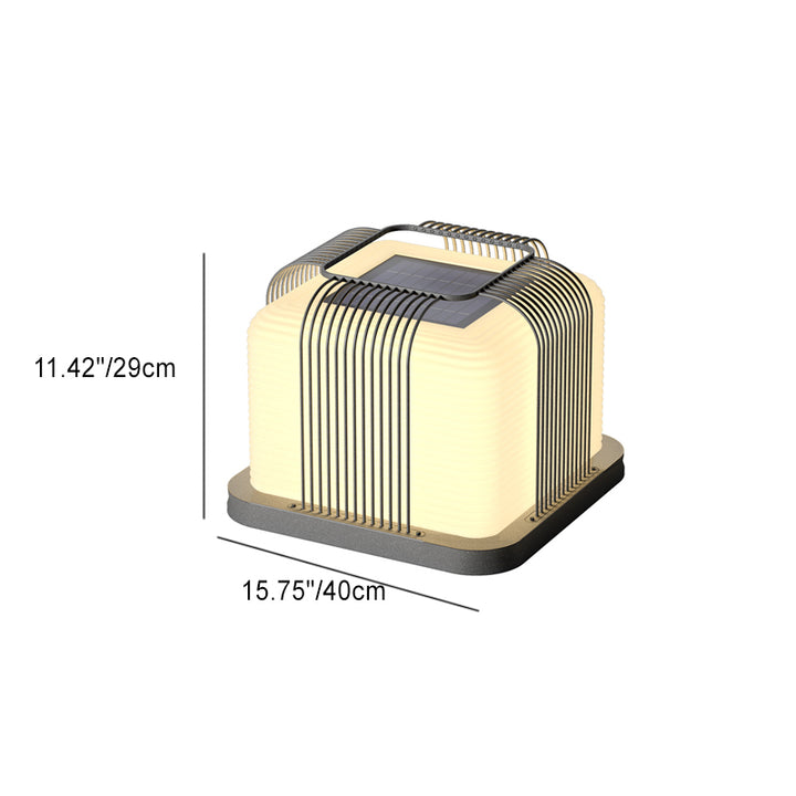 Lumière paysagère LED en acier inoxydable étanche solaire de simplicité moderne pour jardin, lumière extérieure cubique carrée en PE 