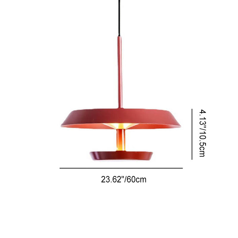 Moderne minimalistische runde fliegende Untertasse aus Aluminium und Acryl LED-Pendelleuchte für das Wohnzimmer 