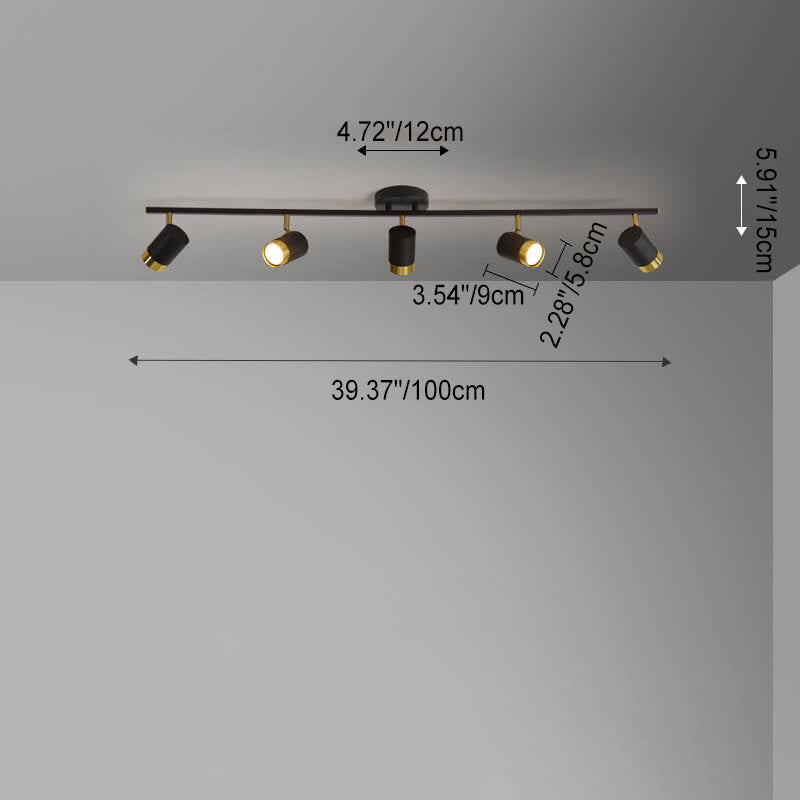 Moderne kreative Acryl-Track-Spotlight LED-Deckenleuchte mit halb bündigem Einbau 