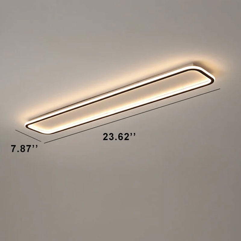 Minimalist 1-Light Linear Acrylic 3 Color Changeable LED Flush Mount Lighting