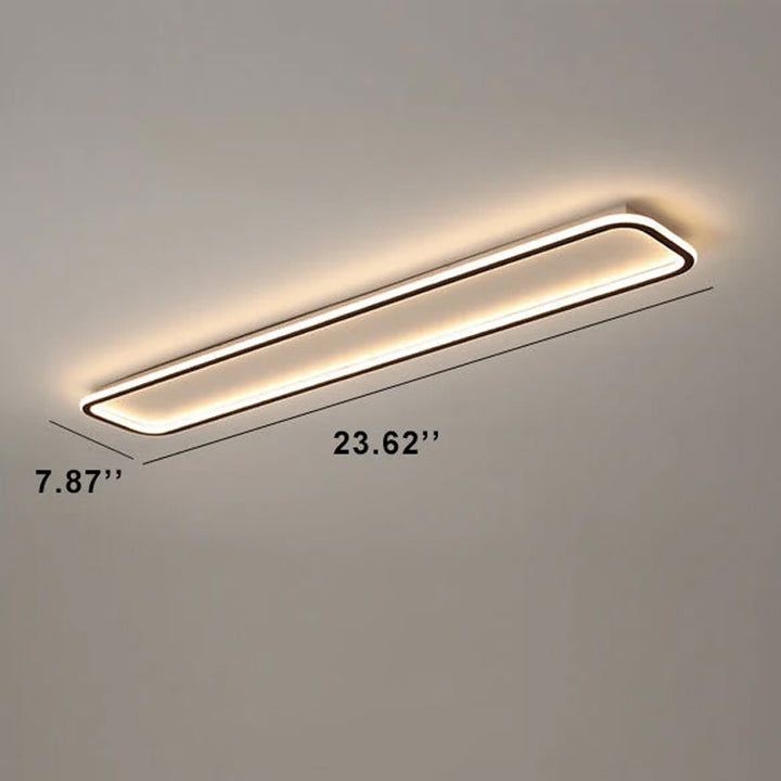 Minimalist 1-Light Linear Acrylic 3 Color Changeable LED Flush Mount Lighting