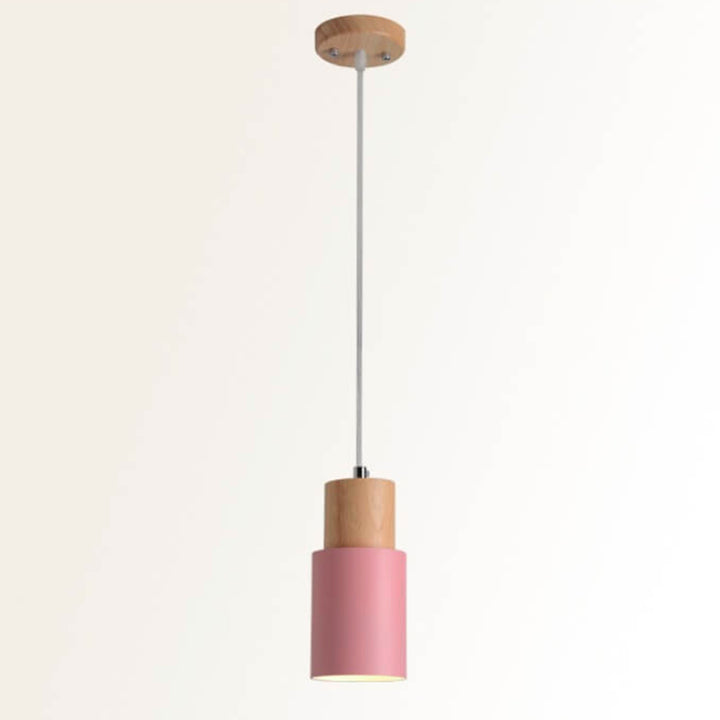 Nordic Macaron Zylinder Aluminium 1-Licht Einzel-LED-Pendelleuchte 