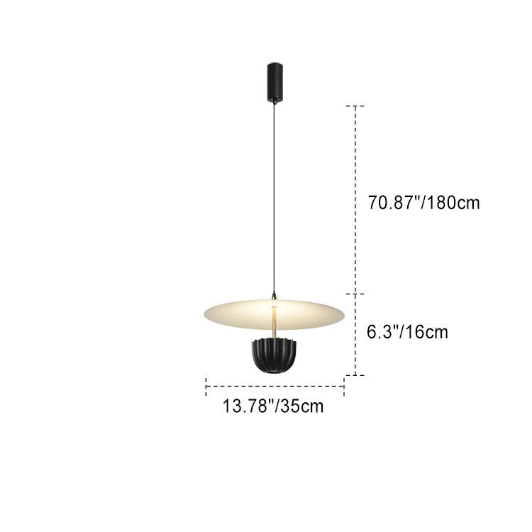 Suspension LED ronde en aluminium scandinave contemporaine pour salon 