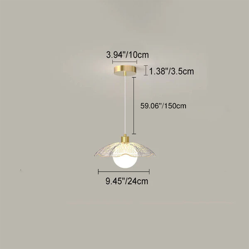 Modern Minimalist Glass Flower Design Iron 1-Light Pendant Light For Living Room
