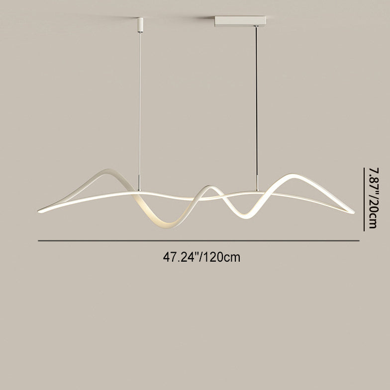 Luz colgante moderna minimalista de aluminio en espiral con tira LED para sala de estar 