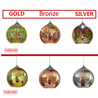 Modern Creative 3D Colorful Fireworks Glass 1-Light Dome Pendant Light