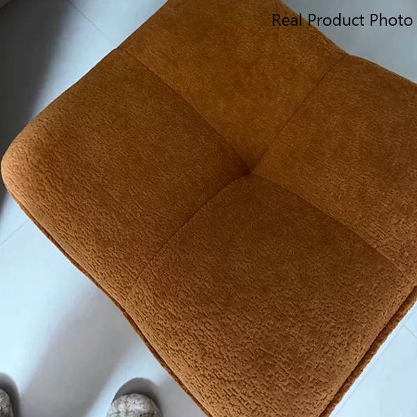 Zeitgenössischer drehbarer, rückenloser Schminkhocker in vierblättriger Kleeblattform im nordischen Stil aus Chenille und Sperrholz für das Schlafzimmer 