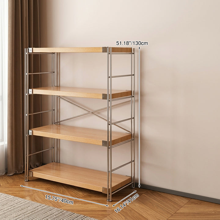 Modern Multi-Tier Storage Shelving Unit With Particleboard Shelves &amp; Carbon Steel Frame - Open Storage Shelf For Living Room, Bedroom &amp; Home Office