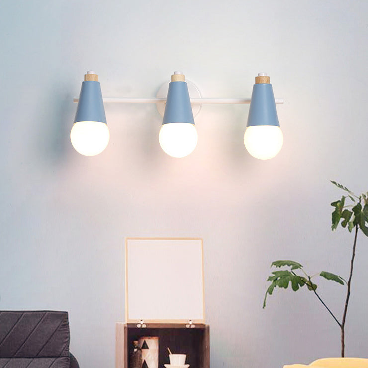 Moderne Einfachheit Holz Eisen Horn Kegel 1/2/3 Licht Wand Leuchte Lampe Für Nacht 