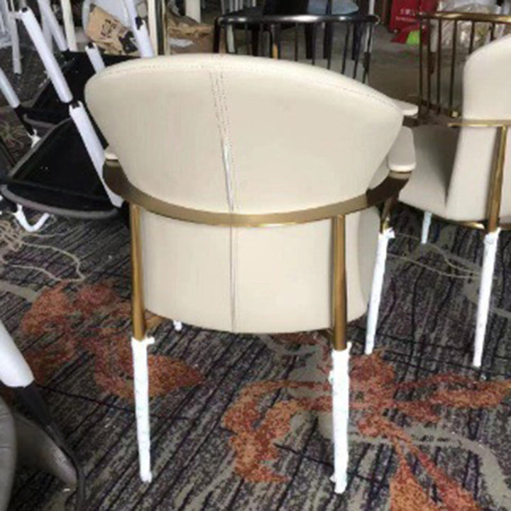 Moderne Einfachheit Mikrofaserleder Edelstahl Schwamm Quadrat Umwickelung Esszimmerstuhl Rückenlehne Armlehne Für Esszimmer 