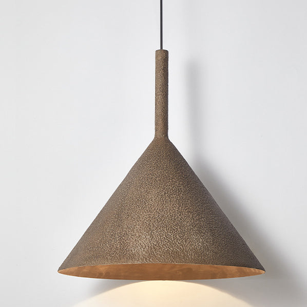 Lustre Suspendu Traditionnel Vintage Cône Rond Trapézoïdal en Acier à 1 Lumière pour Salon 